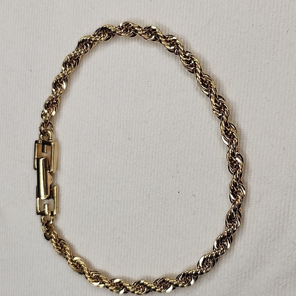 GIVENCHY 1980-1990 Rope chain bracelet 18k gold tone - Picture 1 of 5